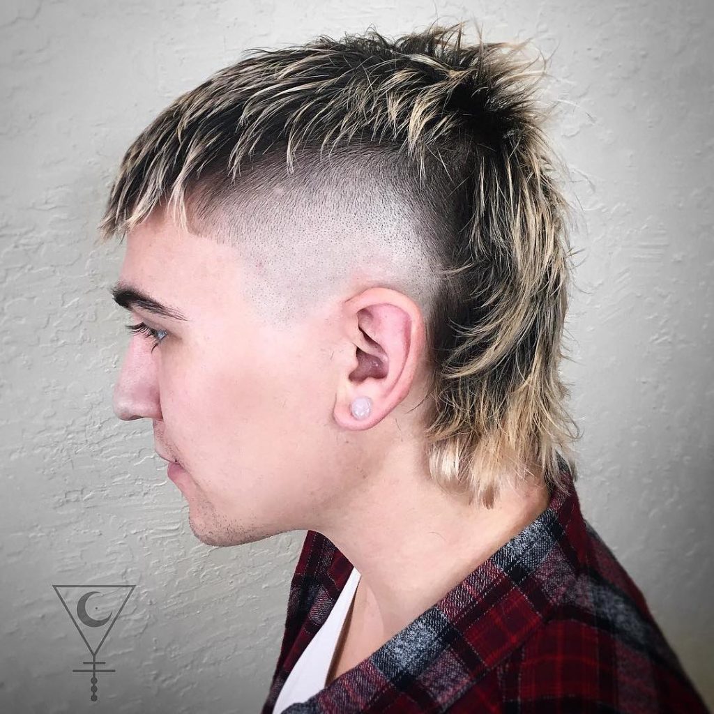 Punk mohawk mullet haircut