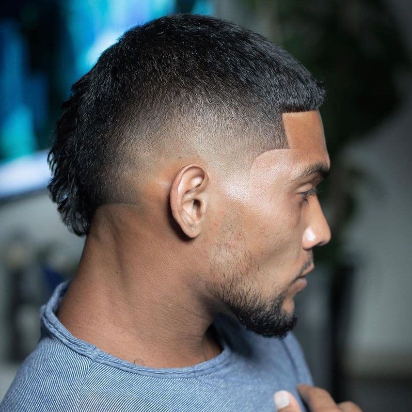 Image of Shaggy mullet with a low fade