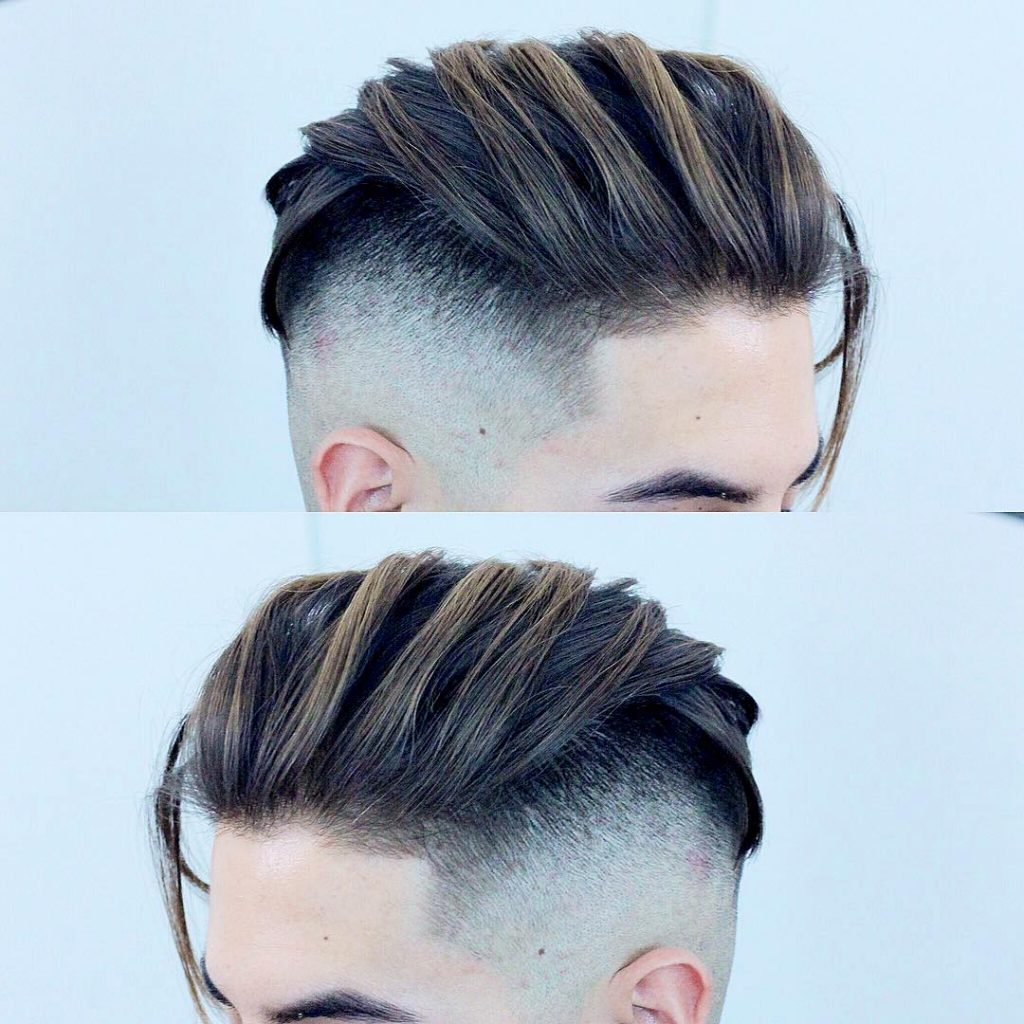 Hombres corte de pelo medio undercut fade