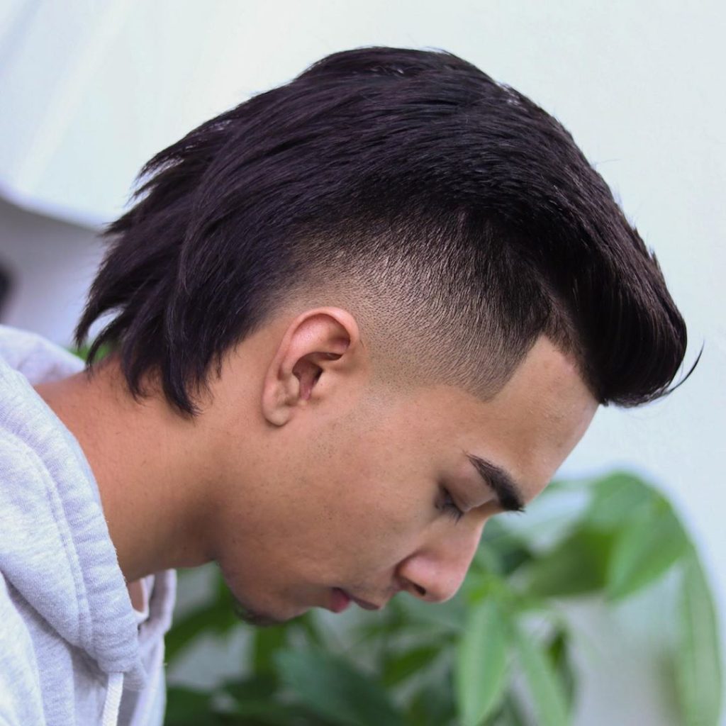 Burst fade mullet haircut