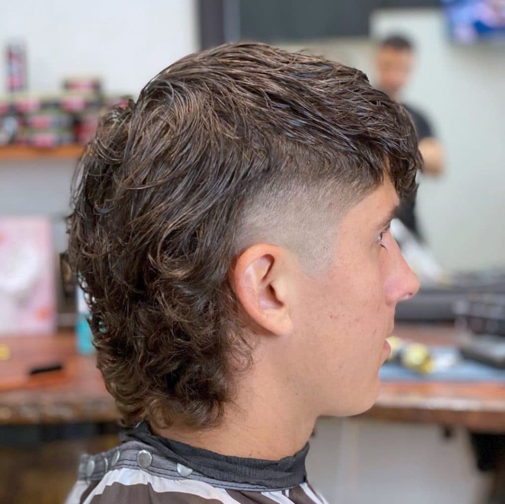 Mullet fade with perm