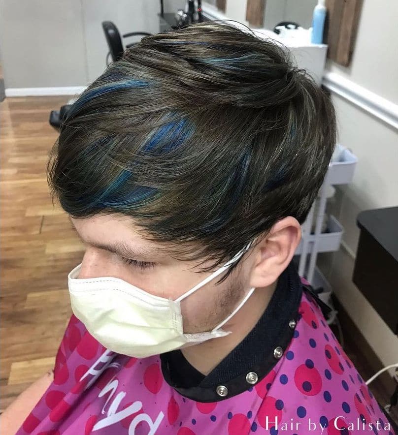 Blue hair streaks for boys