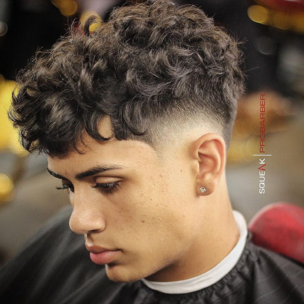 Fade Haircut + Short Curly Hair for Mexican Men