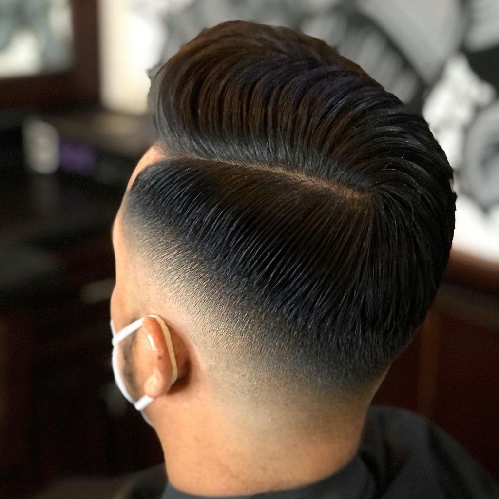Pompadour + Side Part Hairstyle For Mexican Men