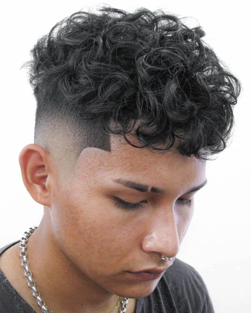 Curly fade for men