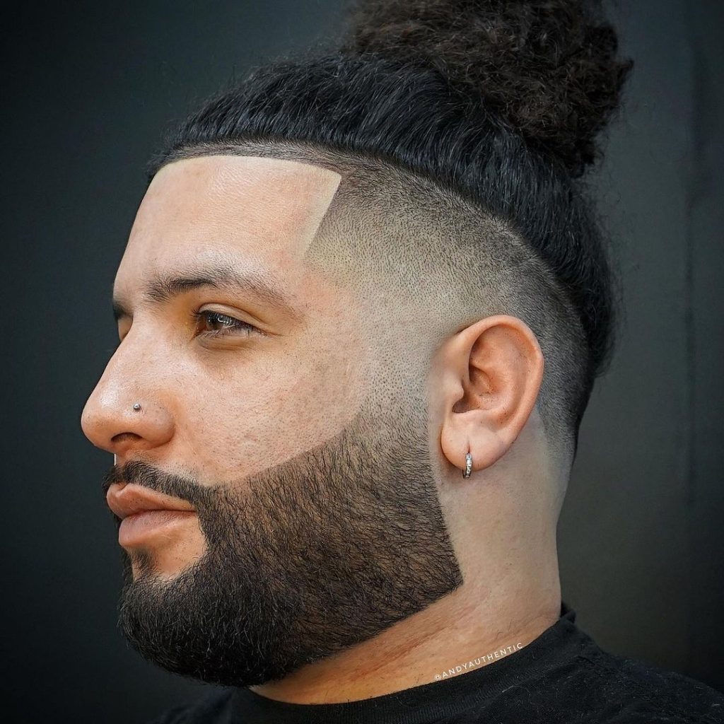 Undercut Fade + Man Bun + Beard