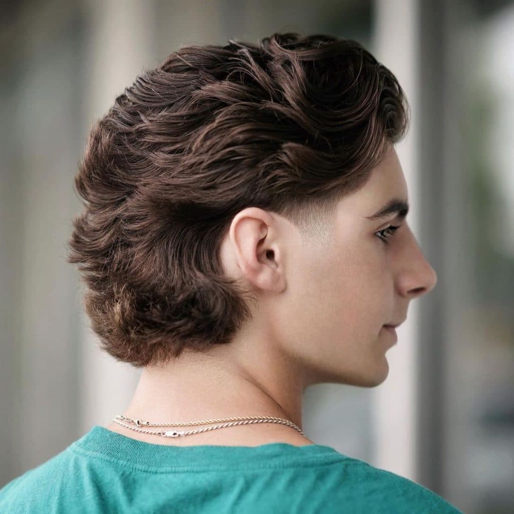 80s mullet feathered hair for men