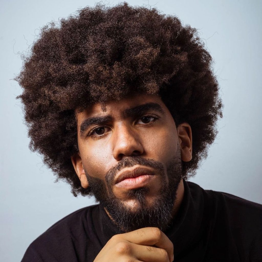 Afro for Black men with beard