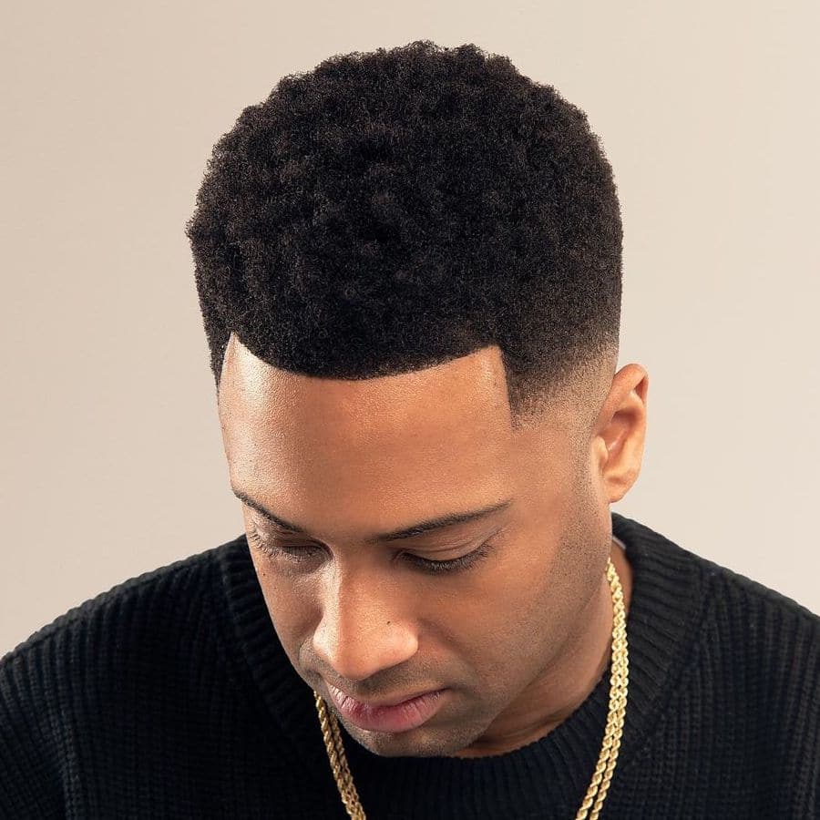 Tape up taper fade haircut for Black men