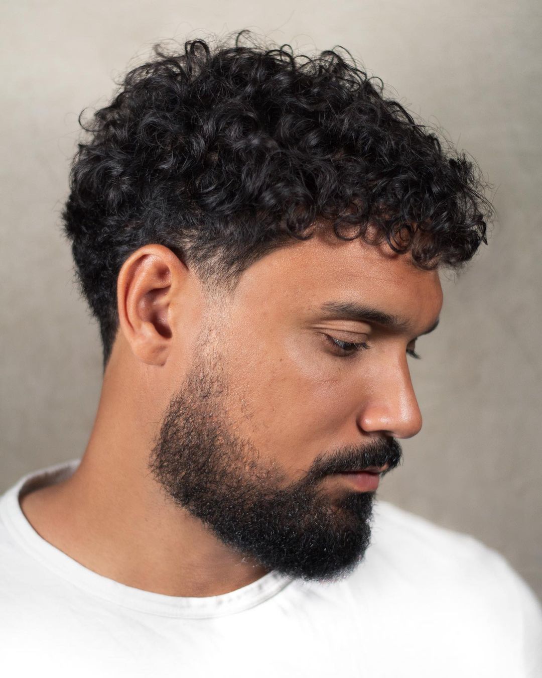 Medium-Short Curly Haircut Men