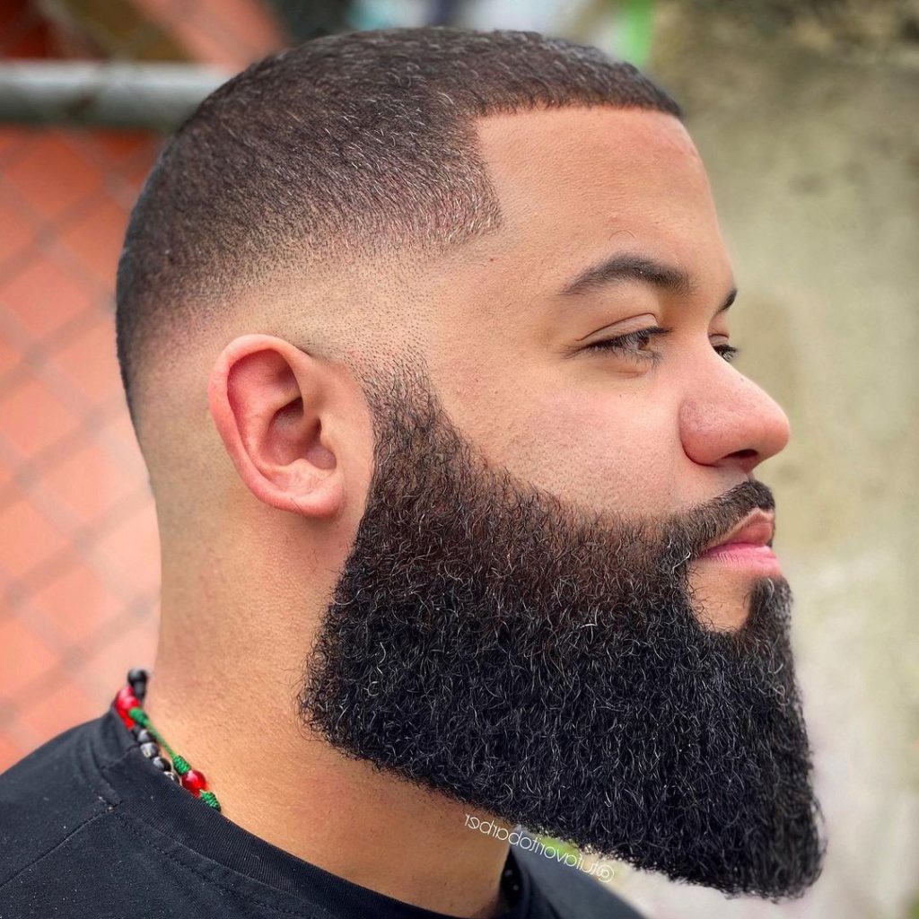 Buzz cut low fade beard