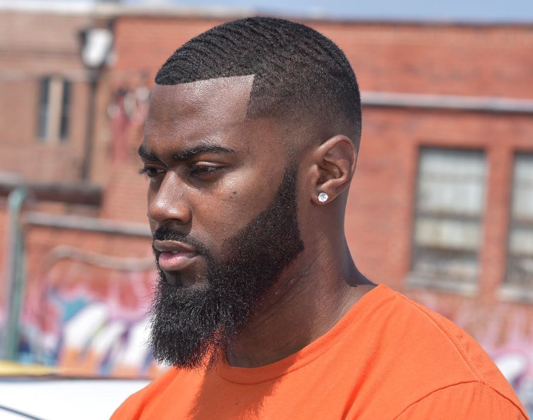 Waves haircut + long beard for Black men