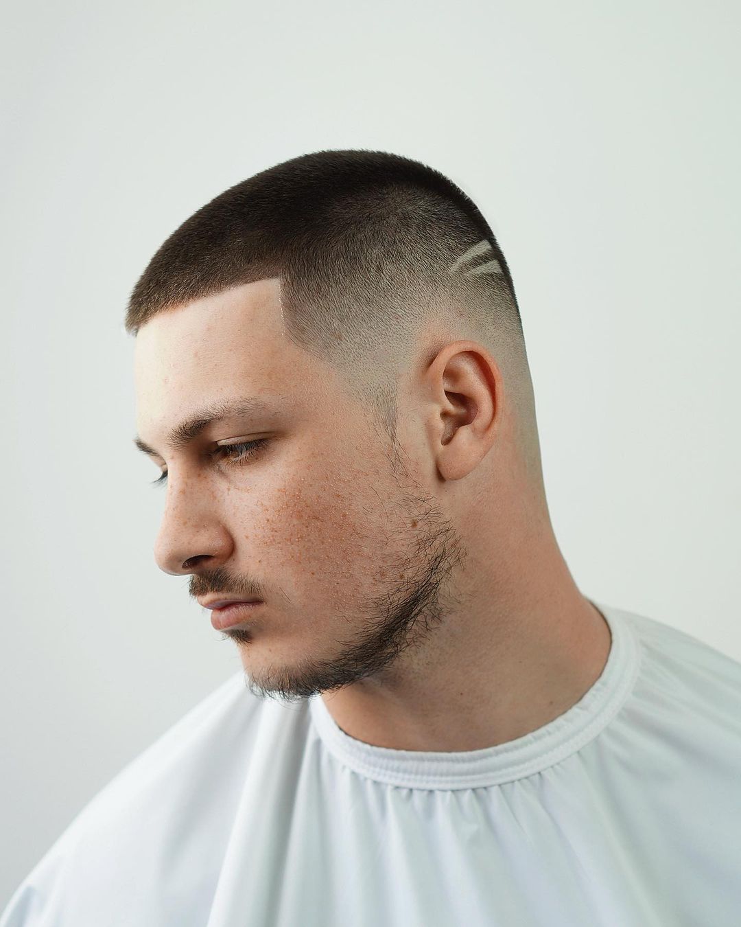 Buzz cut with designs slashes