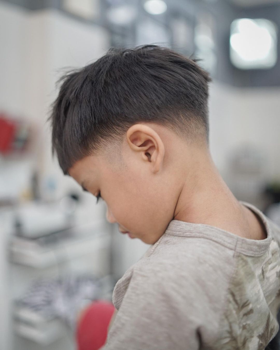 Taper fade haircut for little Asian boys